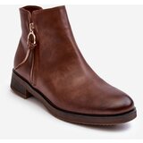 Kesi Women's leather flat boots Brown Vasica Cene