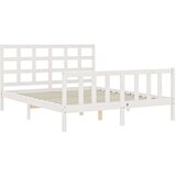 Za krevet s uzglavljem sivi 160 x 200 cm od masivnog drva | shoptok.hr