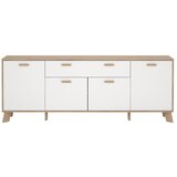 Tvilum Bijela/u prirodnoj boji komoda u dekoru hrasta 196x73x39 cm Ikast – | shoptok.hr