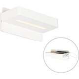 QAZQA moderna stenska svetilka bela z led z usb - ted | Shoptok.si