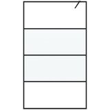 Pregrada za tuš crna 115 x 195 cm s napola mutnim staklom ESG | shoptok.hr
