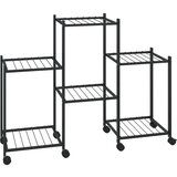 Furnova Stojalo za rože s kolesi 83x25x63,5 cm črno železo, (21921663) | Shoptok.si
