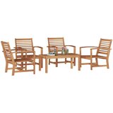  Sjedeća garnitura za vrt 5 kom. Prirodna Čvrsto teak drvo | shoptok.hr