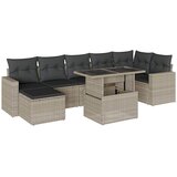 Maison Chic Seti vrtnega pohištva - Vrtna garnitura - Vrtni pohištvo set 8-delna z blazinami sv. siv poli ratan, (21799417) | Shoptok.si