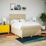  Krevet s oprugama i madracem krem 160x200 cm od tkanine | shoptok.hr