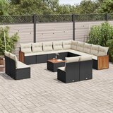vidaXL 14-dijelni set vrtnih sofa s jastucima poliratan crni | shoptok.hr