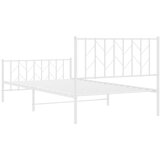 Metalni okvir kreveta uzglavlje i podnožje bijeli 107x203 cm | shoptok.hr