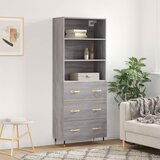 The Living Store Visoka komoda siva sonoma 69,5x34x180 cm inženirski les - Visoka Omarica, (21430930) Cene