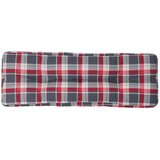  Jastuk za palete crveni karirani 120 x 40 x 12 cm od tkanine | shoptok.hr