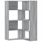 vidaXL Kotna knjižna omara 4-nadstropna siva sonoma 85x85x140 cm, (21326794) Cene
