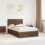  Krevetna konstrukcija Smeđi hrast 120 x 190 cm Inženjersko Drvo | shoptok.hr