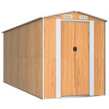  Vrtno spremište svjetlosmeđe 192x440x223 cm pocinčani čelik | Eponuda.com
