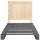  Okvir za krevet s uzglavljem sivi 100x200 cm masivna borovina | shoptok.hr