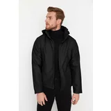 Trendyol Men's Black Regular Fit Outdoor Jacket with Detachable Hood