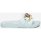 Resti Blue women's quilted slippers with a gold chain Eteris - Footwear | Shoptok.si