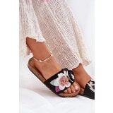 Boto EVENTO Women's Slides With Flowers On Cork Platform Black Zinrosa | Shoptok.si