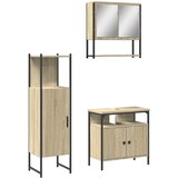  The Living Store Kopalniška garnitura 3-delna sonoma hrast inženirski les - Komplet Kopalniškega Pohištva, (21442271) | Shoptok.si