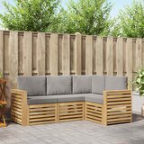  Set vanjskih sofa 4 kom. Bijela i svjetlosiva Poliester 191 x 132,5 x 73 cm | Shoptok.si