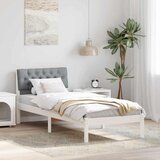  Okvir kreveta s uzglavljem Bijela i svijetlosiva 80 x 200 cm | shoptok.hr