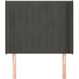  Uzglavlje s ušima tamnosivo 93x16x118/128 cm baršunasto | shoptok.hr