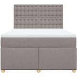 vidaXL Box spring postelja z vzmetnico taupe 160x200 cm blago | Shoptok.si