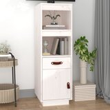  Visoka komoda bijela 34 x 40 x 108,5 cm od masivne borovine | shoptok.hr