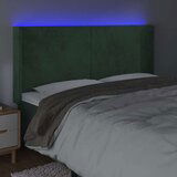  LED posteljno vzglavje temno zeleno 183x16x118/128 cm žamet | Shoptok.si