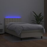  box spring s madracem LED krem 90x190 cm od umjetne kože | shoptok.hr