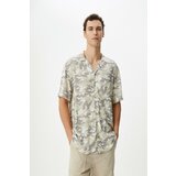 Koton Men's Beige Patterned Shirt Cene