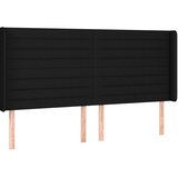  LED uzglavlje crno 183 x 16 x 118/128 cm od tkanine | shoptok.hr