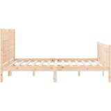 vidaXL Okvir kreveta s uzglavljem 160 x 200 cm od masivnog drva | shoptok.hr