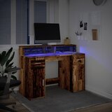  Radni stol s LED svjetlima boja starog drva 120x55x91 cm drveni | Eponuda.ba