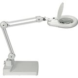 Maul LED-svetilka s povečevalnim steklom viso, dolžina ročice 310 mm, s podstavkom, bela | Shoptok.si