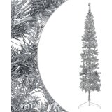 vidaXL Tanka umjetna polovica božićnog drvca sa stalkom srebrna 240 cm | shoptok.hr
