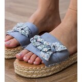 D/CEO Blue espadrille flip-flops with a bow Kartis | Shoptok.si