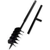 vidaXL Jeklen spiralni vrtalni sveder za zemljo z ročajem 150 mm črne barve | Shoptok.si