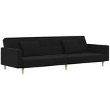 Maison Chic kavč - Sofa - Kanape dvosed z ležiščem in dvema blazinama črno blago, (21726948) Cene