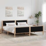  Okvir kreveta Smeđa i crna 200 x 200 cm Masivna borovina | shoptok.hr