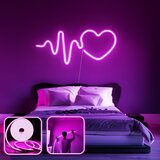Opviq heart - medium - pink pink decorative wall led lighting