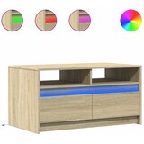 Maison Chic Klubska mizica - kavna mizica - Nizka mizica z LED lučkami sonoma hrast inženirski les, (21752328) | Shoptok.si