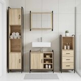 Set ormarića za kupaonicu 4 kom. Hrast sonoma 40 x 36 x 181 cm - Hrast sonoma Kupaonski ormarić (1 vrata i 1 polica) + viseći or | shoptok.hr