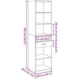  Visoka komoda boja hrasta 50x42,5x185 cm od konstruiranog drva | shoptok.hr