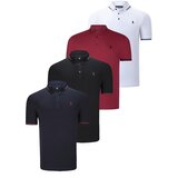 Dewberry QUADRUPLE SET T8586 MEN'S T-SHIRT-BLACK-WHITE-NAVY-BURGUNDY | Shoptok.si