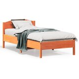 vidaXL Posteljni okvir z vzglavjem voščeno rjava 90x190 cm borovina Cene