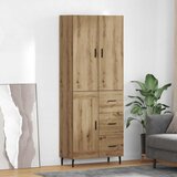 vidaXL Visok predalnik s predalom Umetni hrast 69,5 x 34 x 180 cm | Shoptok.si
