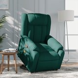 vidaXL masažni naslanjač s funkcijo vstajanja temno zeleno blago | Shoptok.si