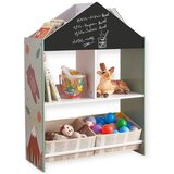 Ginger Home Dječji ormar etajerka za igračke i knjige s medvjedićem, crna ploča za pisanje, kućica FOREST | shoptok.hr
