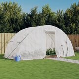 vidaXL Rastlinjak z jeklenim ogrodjem bel 10 m² 5x2x2,3 m Cene