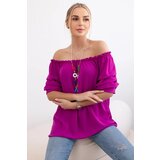 Kesi Spanish blouse with decorative sleeves dark purple Cijene