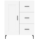  Visoka komoda bijela 69,5x34x180 cm konstruirano drvo Slike